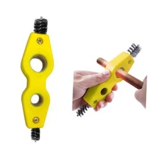 Car Battery Terminal Cleaning Brush, 4 in 1 Steel Wire Brush Heads 1PC Yellow