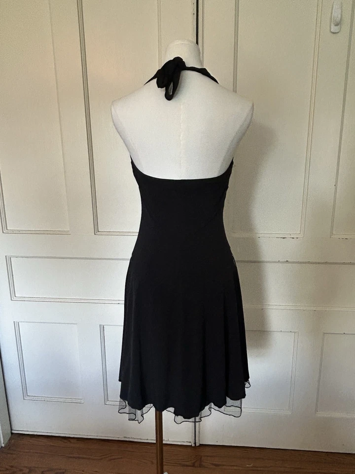 Vestido halter vintage Y2K Trixxi Art to Wear para mujer talla pequeña negro blanco caprichoso Foto 4 de 4