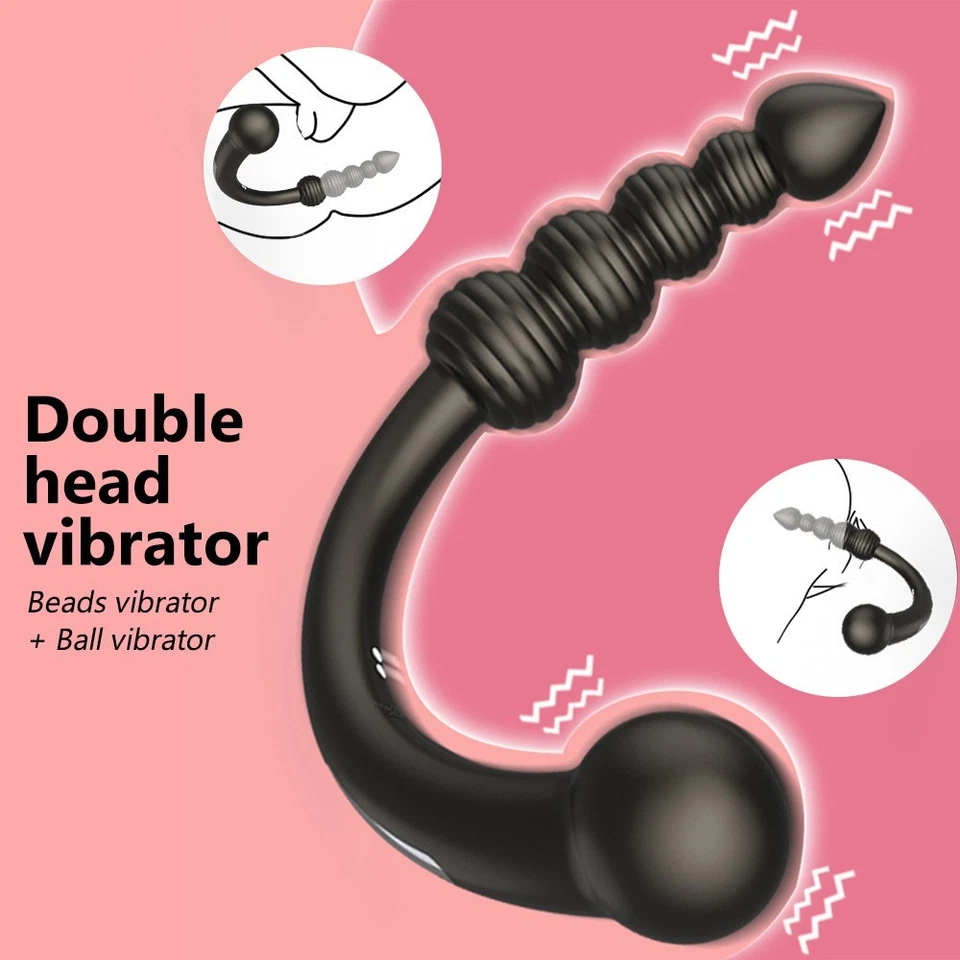 Dual-Ended Vibrating Prostate Massager Anal Beads Sex Toys for Men Women Couples - Image 3 of 4