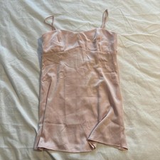 Urban outfitters bella bow tie-back mini dress in baby pink