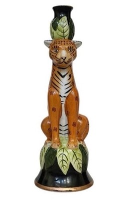 CBK LTD Vintage Leopard Ceramic Candle Holder