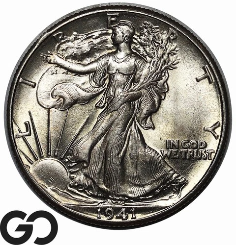 1941 Walking Liberty Half Dollar, Premium Quality Superb Gem BU++