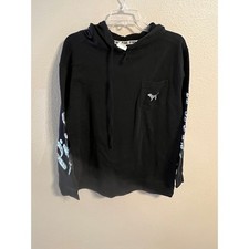 Victoria's Secret PINK Sequins Dog Logo Hoodie Black XS