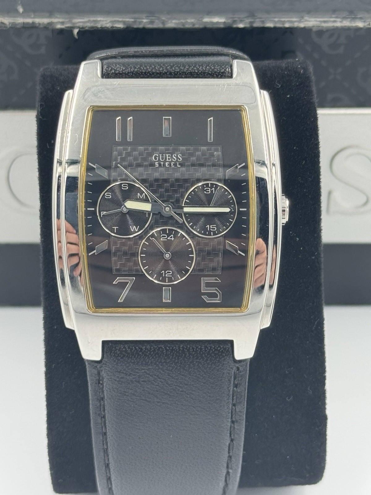 Guess Steel Men’s Rectangular Multifunction Quart… - image 2