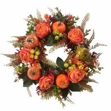 T&uuml;rkranz mit K&uuml;rbissen vielseitig Herbstkranz &uuml;ppig f&uuml;r Erntedankfest