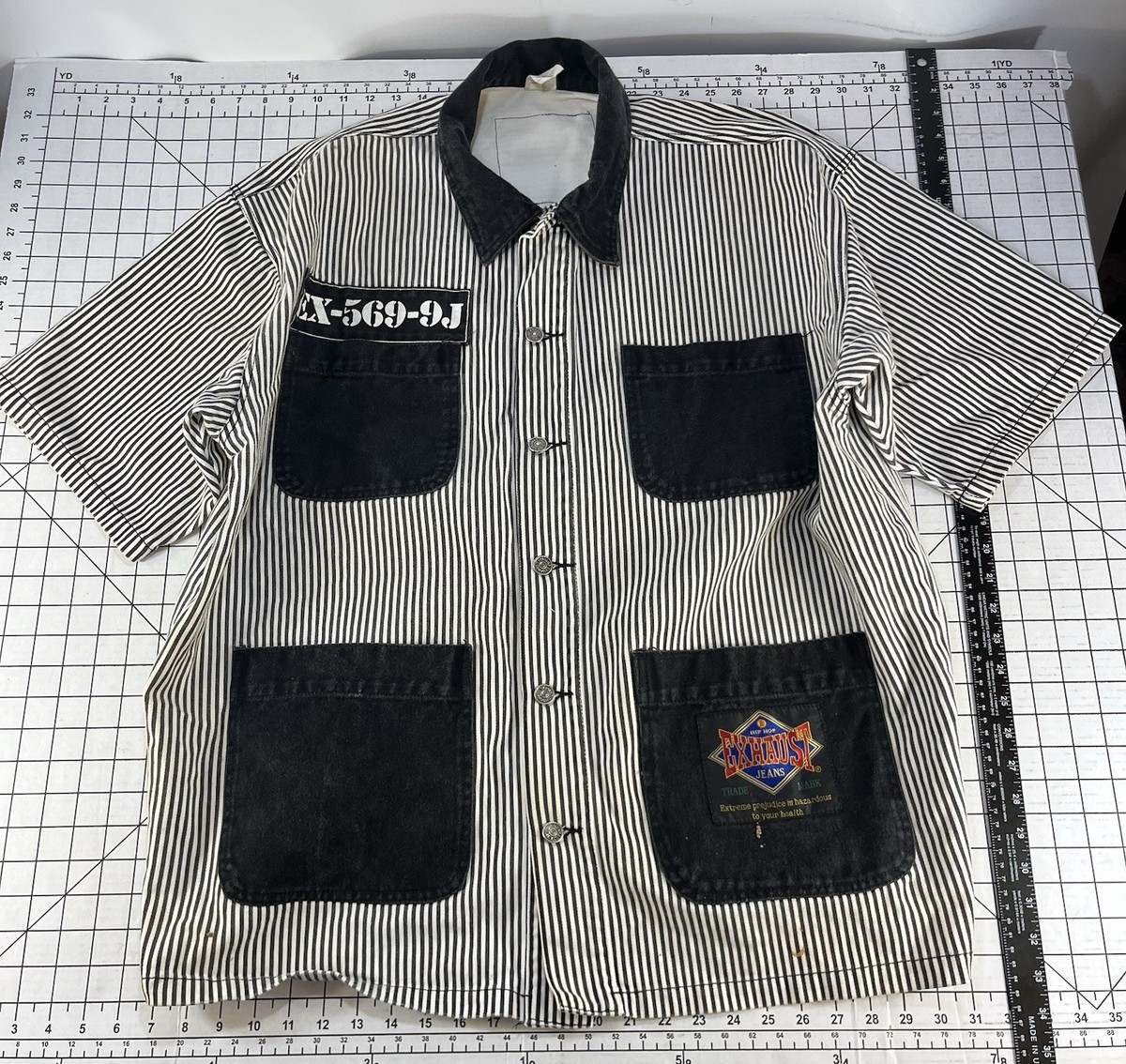 Vintage Exhaust Jeans Denim Hip Hop Streetwear Colorblock Skater