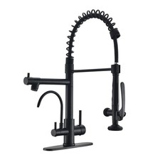 Commercial Kitchen Faucet with Pull Down Sprayer and Water Filter, Matte Blac...