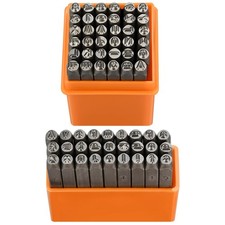 64pcs Metal Stamping Kit, 3mm Number and Letter Stamp Set