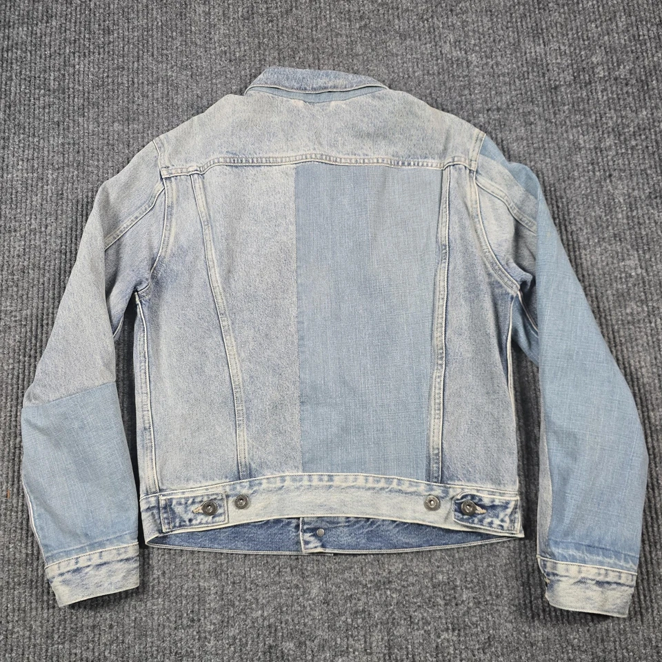 Chaqueta Levi's Hecha y Artesanal Para Hombres 2 Pequeñas Lavado Ligero Denim Retazos Camionero Foto 2 de 4
