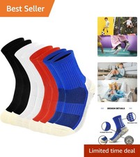 Kids Crew Length Athletic Socks with Enhanced Grip - For Sport Everyday Use