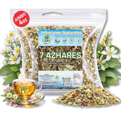 7 Azahares Herbal Tea   4 oz Loose Leaf Calming Tea Blend   Passion Flower, Vale