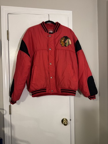 Hard to Find Vintage 90’s Chicago Blackhawks Rare Starter Jacket Bomber Size L