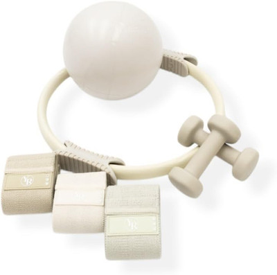 Pilates Prop Kit and Booty Band Bundle for Home Workouts- Includes Pilates Ring,