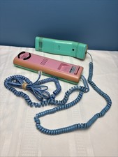 Swatch Twin Phone Vintage 1987 Pink Teal Original Both Cords Tested and WORKS