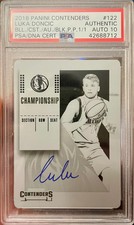 2018 Panini Contenders Luka Doncic #122 PSA Auth 10 Rookie Auto Plate #1/1