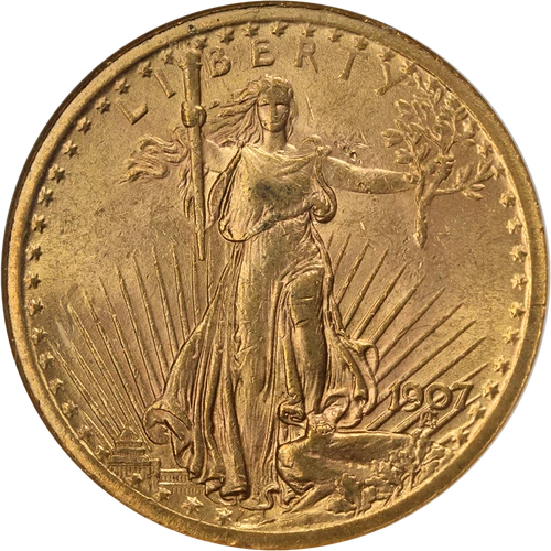 1907 Saint-Gaudens Gold $20 NGC MS61 Nice Eye Appeal Nice Luster