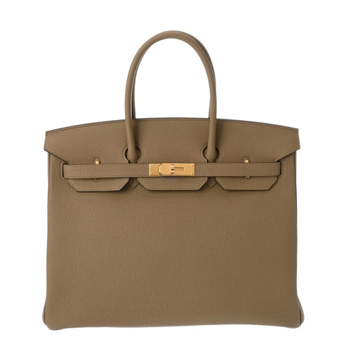 Hermes Birkin 35 Handbag Togo Leather Beige #WB087
