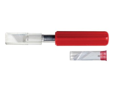 Excel Tools Werkzeug Messer K5 Heavy Duty Roter Kunststoffgriff mit Schutzkappe 
