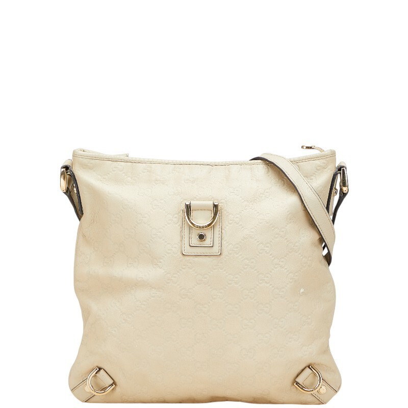 Gucci Guccissima Abby Beige Leather Crossbody Shoulder Bag 131326 Pre-Owned