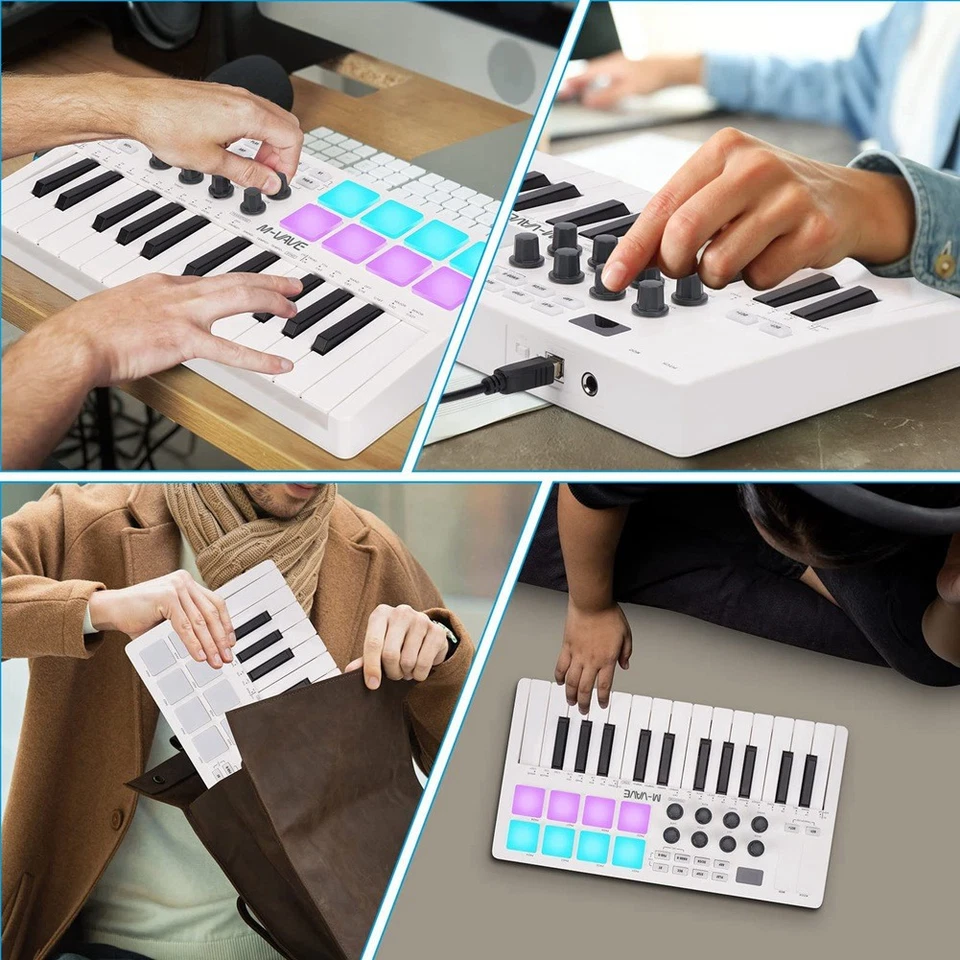  25-Key MIDI Keyboard Controller Intelligent Portable Composition Drum Pad1849 - Bild 4 von 4