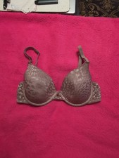 Maidenform One Fab Fit 0795XJ T-Shirt Demi Bra 36C Leopard Animal Print Taupe