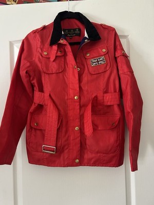 Jugendliche Jugend Barbour wasserdichte Jacke rot Union Jack Größe XXL Alter 14-15 (Größe 10)