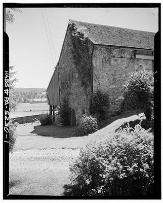 1. VIEW OF STONE BARN - Stone Barn, U.S. Route 30, Coatesville, Chester County,