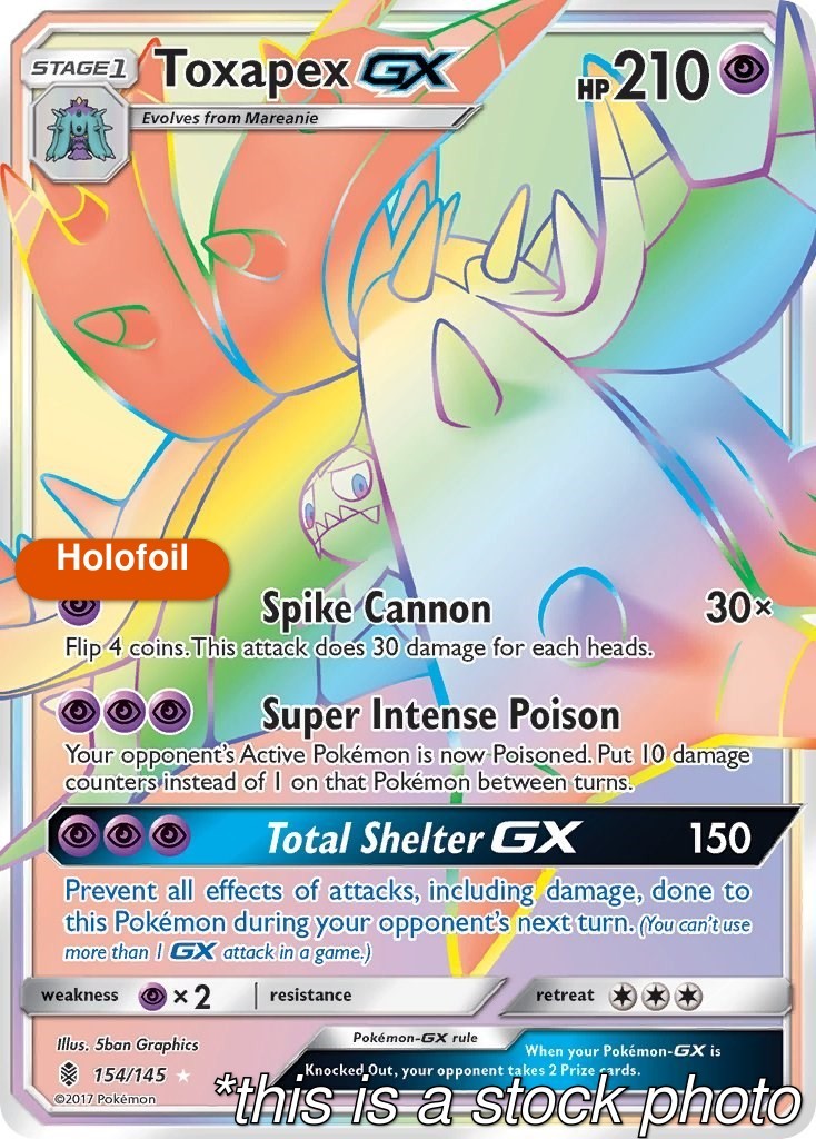Holofoil - Toxapex GX (Secret) - 154/145 - SM - Guardians Rising - NM