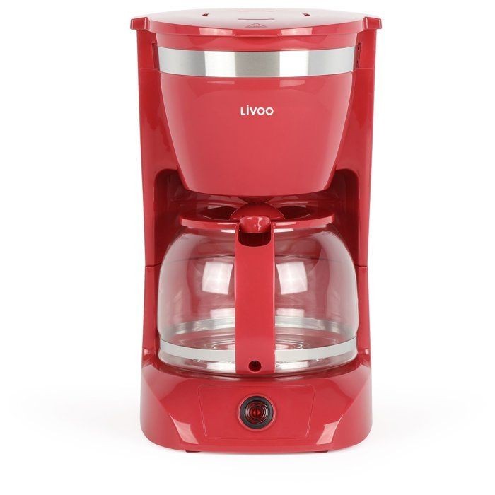 Cafetière électrique Livoo DOD163RC machine à café filtre rouge 12 tasses 800W