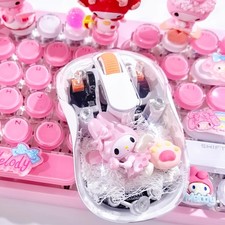 My Melody Doll Magnetic Transparent Receiver RGB Wireless Bluetooth Silent Mouse