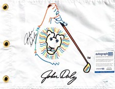 John Daly Signed Autographed John Daly Logo Golf Flag PGA ACOA COA BRITISH OPEN