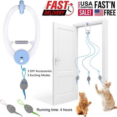 Cat Toy Interactive for Indoor Cats, Smart USB Rechargeable Door Hanging Auto US