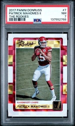 2017 PANINI DONRUSS THE ROOKIES #7 PATRICK MAHOMES II ROOKIE RC PSA 7