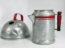 Vintage Aluminum Kid's Play Kitchen Toys Coffee Pot Tea Kettle Two Pieces