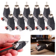 10pcs of Speaker Wire Cable to Audio RCA Male Connector Adapter Jack Plug new