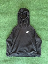 Nike Sportswear Funnel Neck Hoodie Womens Small S Black Pullover Sweatshirt Cowl