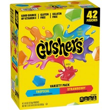 Fruit Gushers Variety Pack, Strawberry Splash & Tropical (84 pouches) 2 Pack