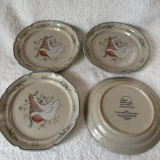 Set of 4 Duck INTERNATIONAL China MARMALADE SALAD/DESSERT PLATES 7 1/2”