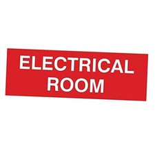 Basic Electrical Room Door/Wall Sign  Durable 3 x 9" - Large 1 Pack Red