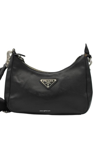 Prada Re-Edition 2005 Shoulder Bag – Black Nylon with Saffiano Leather Accents