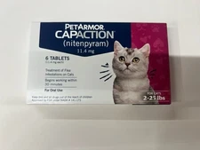 PetArmor CAPACTION (nitenpyram) Oral Flea Treatment for Cats 6 Tablets EXP:08/27