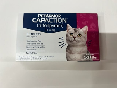 Pet Armor CAPACTION Flea Treatment for 2-25lbs Cats (6 Tablets