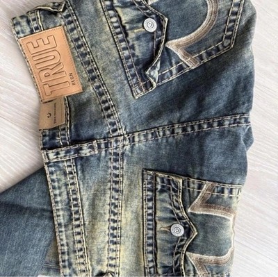 True Religion Bobby Big T Men's Jeans W34 L34 light acid Wash Vintage Zip USA
