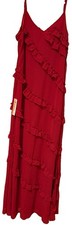 NEW Sthcute Adjustable Spaghetti Strap Long Maxi Red Maxi Dress Size Medium-NWT