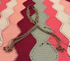 Womens Vintage Macrame Belt Bohemian Hippie Beads Festival