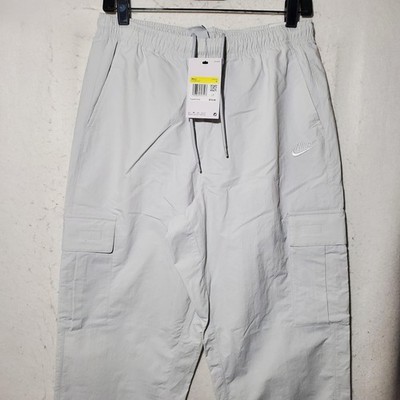 Nike Cargo Jogger Pants Mens Small Gray Woven Standard Fit Taper Leg HJ1990-025