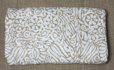Crate & Barrel Marimekko FULL FLAT SHEET Tamara Linen Taupe Floral 100% Cotton
