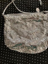 Vintage Whiting Davis Silver Mesh Purse Bag Handbag Evening Prom Formal