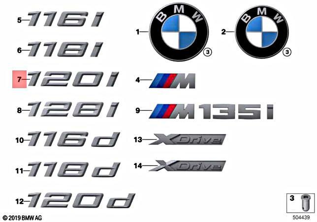 Genuine BMW F40 120i 5 doors Lettering 120I 51147932975 | eBay