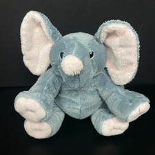 Ty Pluffies Winks Gray Elephant Plush Pink Ears Feet 10" Stuffed Animal 2015